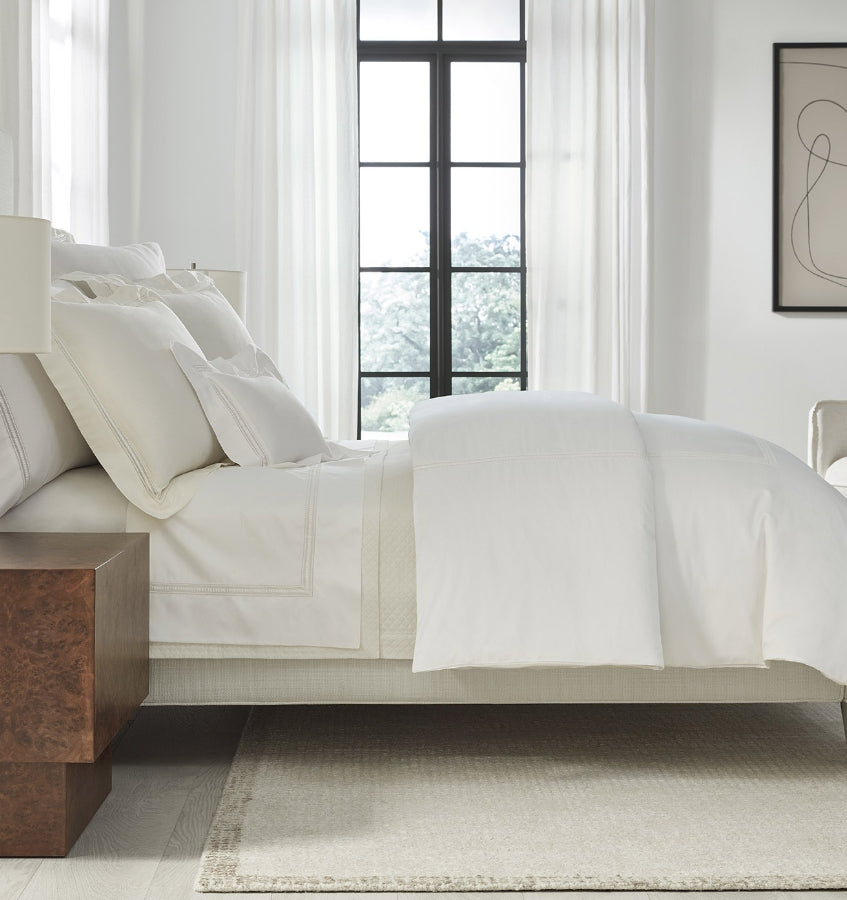 Diamante Duvet Cover - White Sateen Duvet Cover | SFERRA