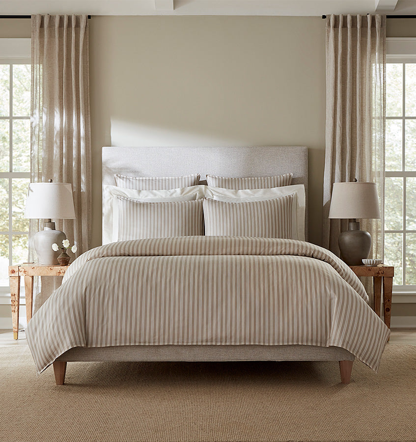Leranto Duvet Cover - Sateen Striped Duvet Cover | SFERRA