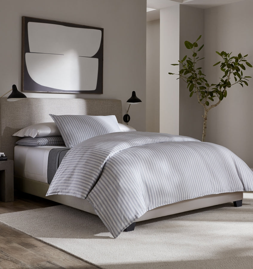 Leranto Duvet Cover - Sateen Striped Duvet Cover | SFERRA