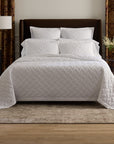 Palatino white quilt and quilted shams