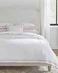 Pettine White/Crimson Bedding Bundle