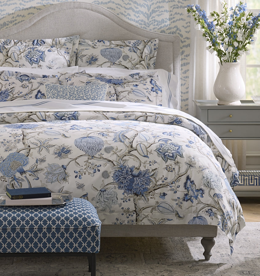 Pondicherry Duvet Cover - Blue Floral Duvet Cover | SFERRA
