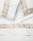 Saxon champagne sham, flat sheet & pillowcase