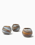 Giove bark glass blown votive holders