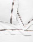Grande hotel white/mocha sham, pillowcase and flat sheet