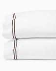 Grande Hotel pillowcase pair stacked in white/mocha