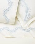 Isabella Ivory/sea sham, pillowcase and flat sheet
