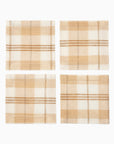 Almond/Oyster Masseria plaid cocktail napkins