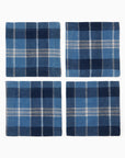 Cadet/navy Masseria plaid cocktail napkins