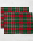 Masseria placemats in Emerald/Red stacked