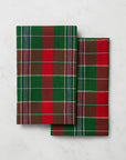 Masseria guest towels in emerald/red