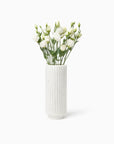 Romano white marble vase with flowers