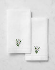 Fiorenza December Narcissys flower guest towel set of two