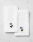 Fiorenza February Violet flower guest towel set of two