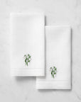 Fiorenza January snowdrop flower guest towel set of two