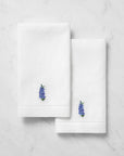 Fiorenza July Larkspur flower guest towel set of two