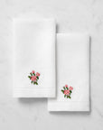 Fiorenza June Rose flower guest towel set of two