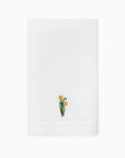 Fiorenza March Daffodil flower guest towel folded