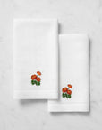 Fiorenza October Marigold flower guest towel set of two