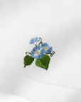 Fiorenza September morning glory flower guest towel close up texture