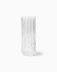 Clear minerva crystal vase with vertical ribbed design