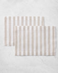 Stramare white/natural placemats stacked