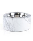 Fiammetta V Italian Marble Pet Bowl with Stainless Steel Insert