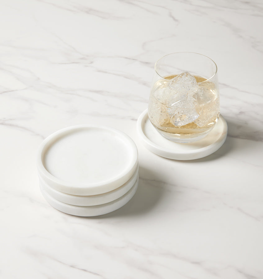 Calanna Coasters - White Marble Coasters | SFERRA