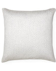The SFERRA Nemi Decorative Pillow is embroidered with delicate boucle threads in an all-over textural pattern on a white linen base, with silver embroidery details.
