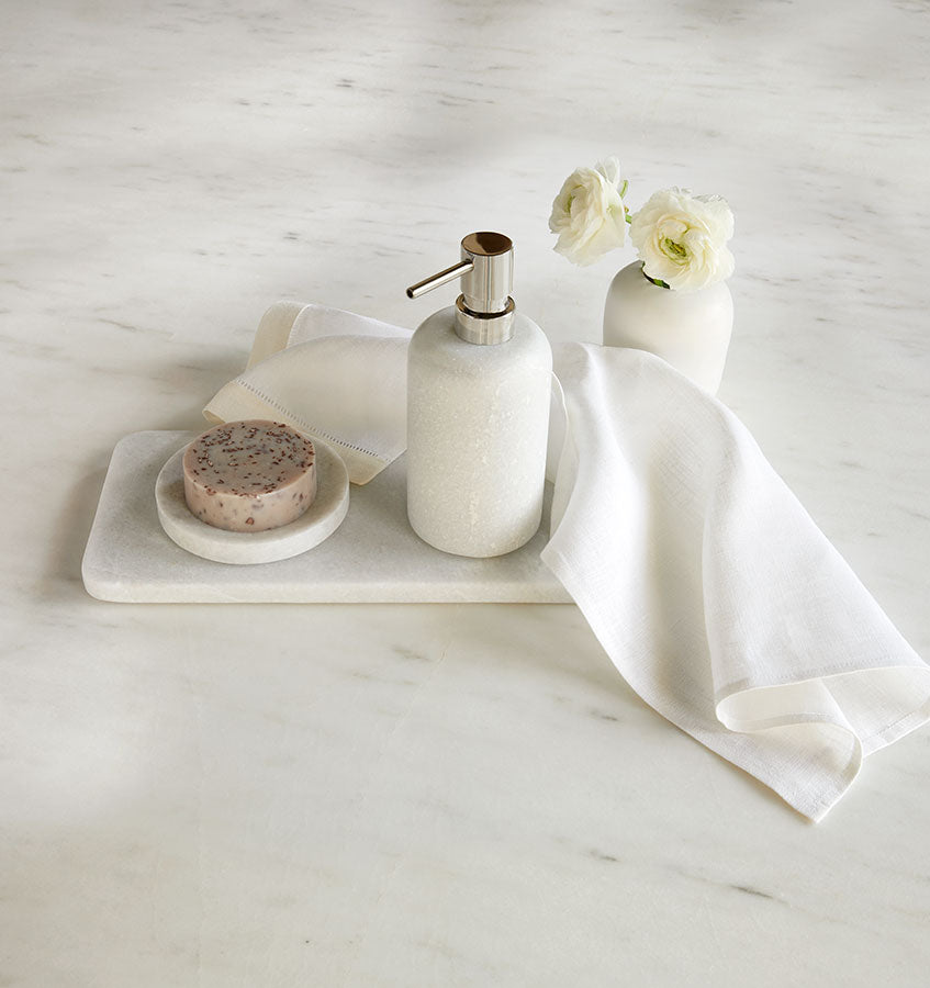 Velina Marble Soap Dish, Luxury Bath Accessories & Decor