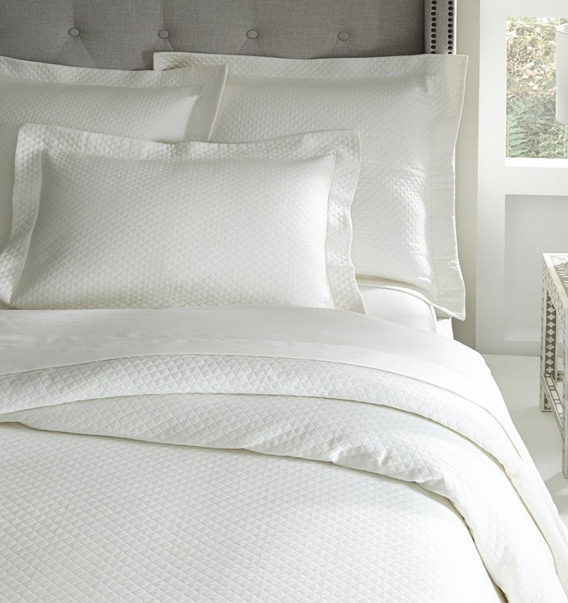 SFERRA Bari Coverlet features a diamond pique pattern with lustrous sheen and a softly finished hand.