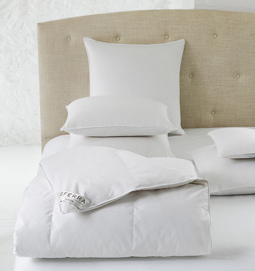 Filled with all-natural, white duck down, Dover is a great foundation for luxury bedding. 