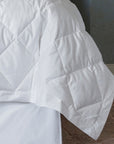 While Tilney functions as a down blanket, it can also serve as a an ultra-light duvet insert.