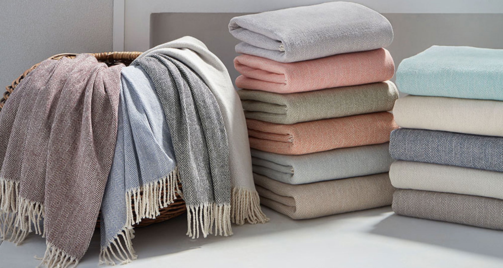 Luxury Herringbone Throw Blankets