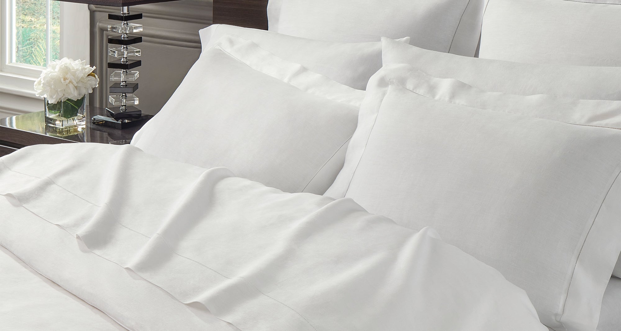 white bedding