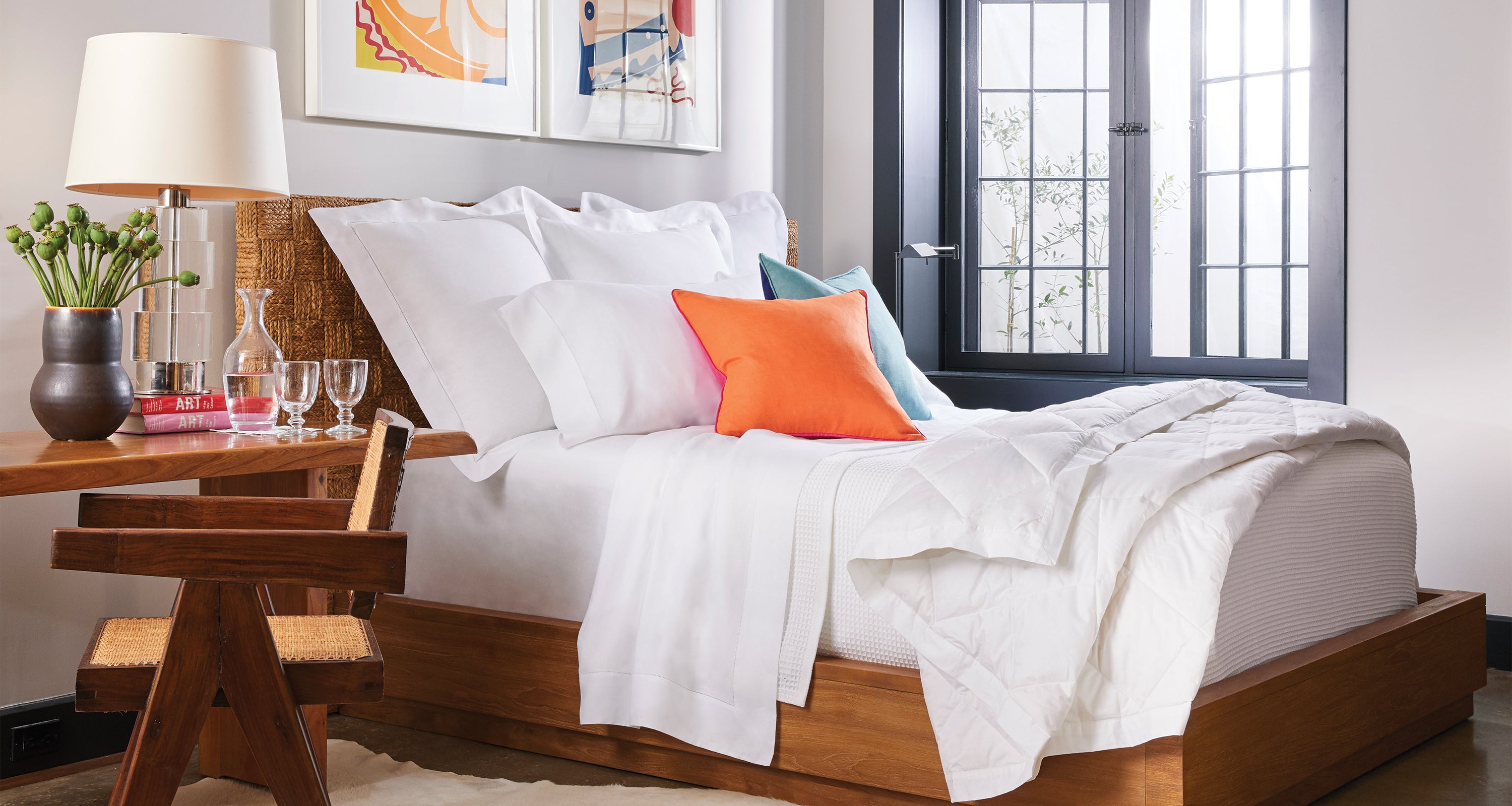 A SFERRA bed in a Hamptons home. 