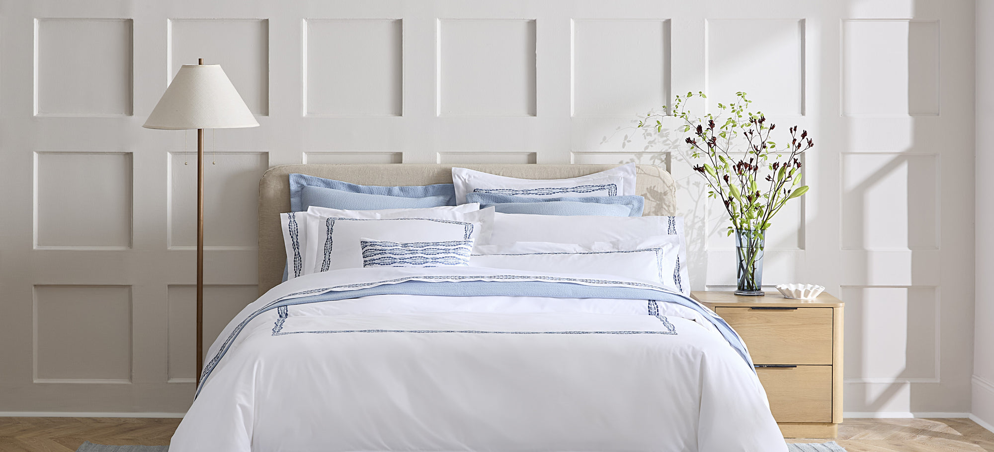 Cobblestones Embroidered Bed