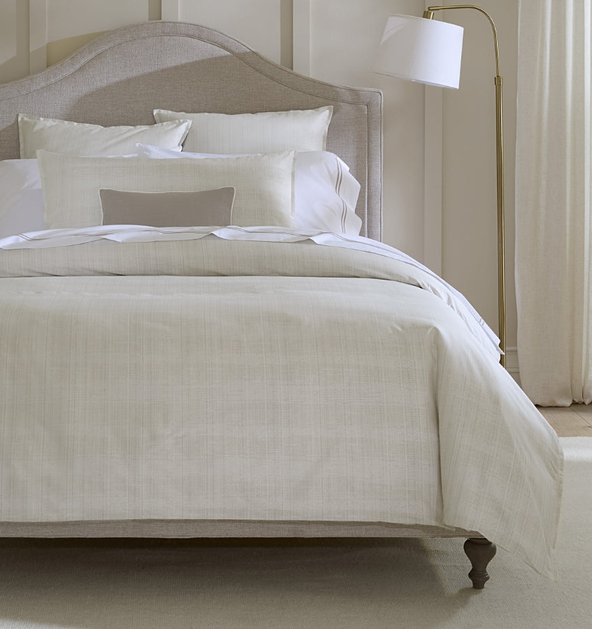 Sferra Cameri Gianna Duvet Cover - Beige Sateen Duvet Cover | SFERRA