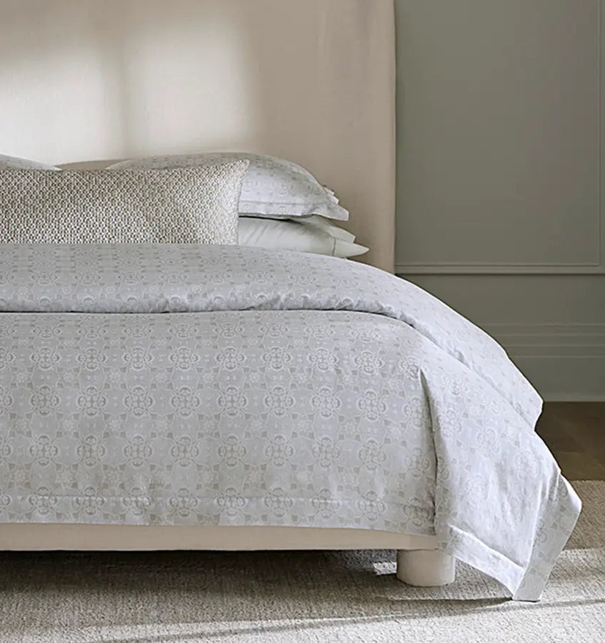 Maiolica silver sage duvet cover