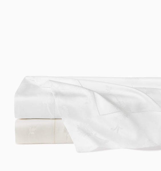 Jacquard Flat Sheet - Luxury White Sateen Sheets | SFERRA