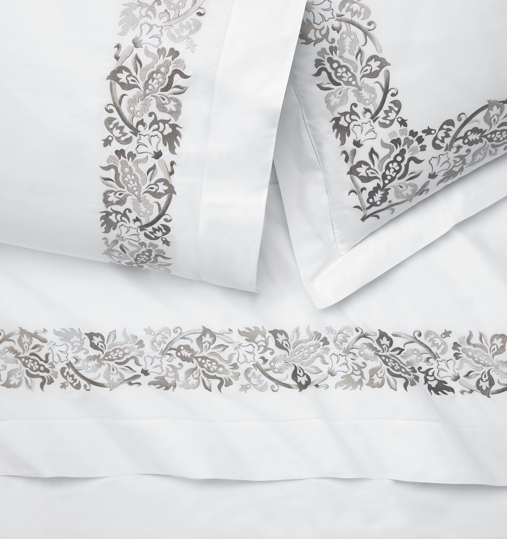 Saxon grey sham, flat sheet & pillowcase