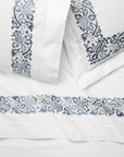 Saxon indigo sham, flat sheet & pillowcase