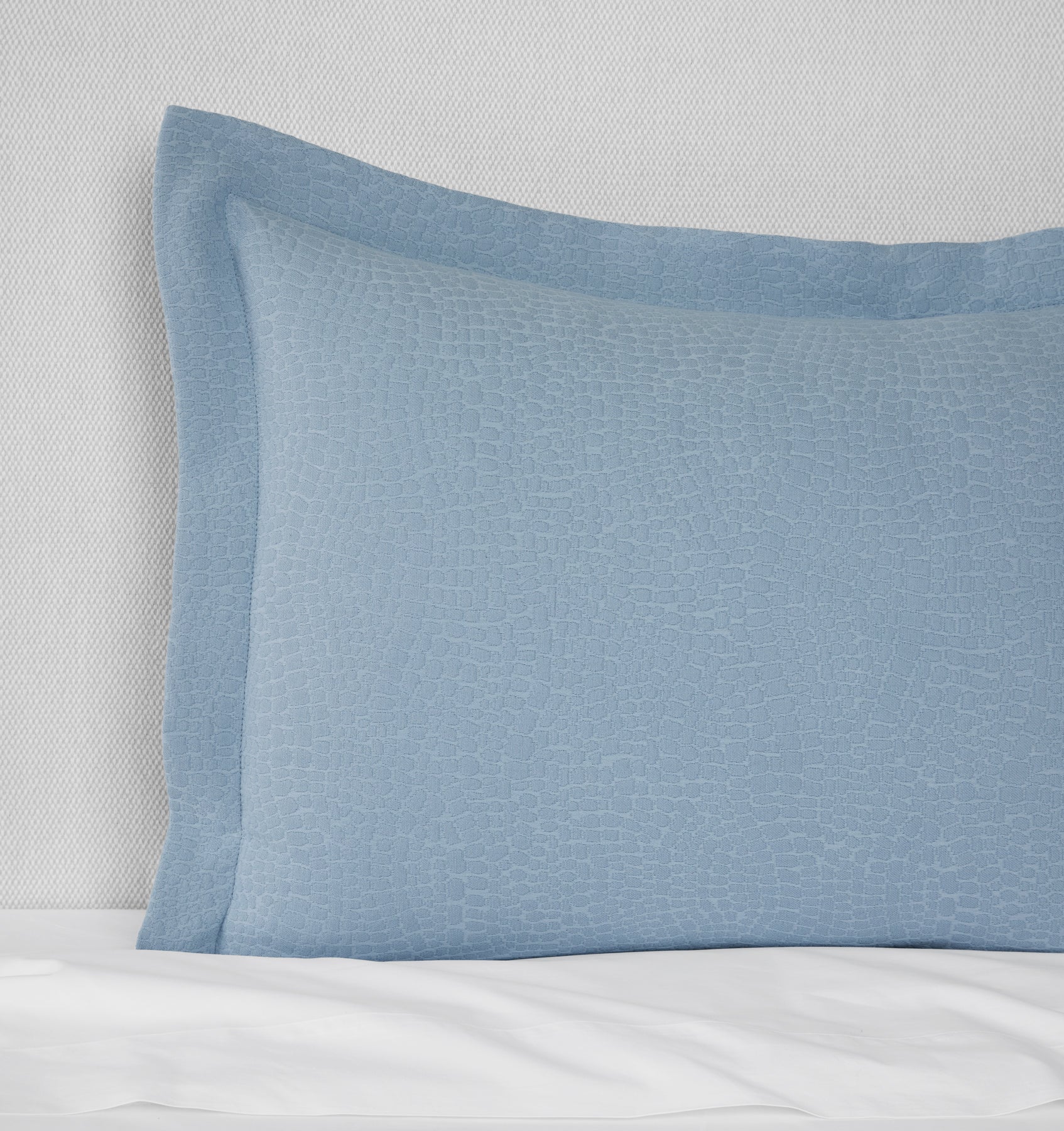 Sham Colour Cobblestones Sham - Luxury White Cotton Sham | SFERRA