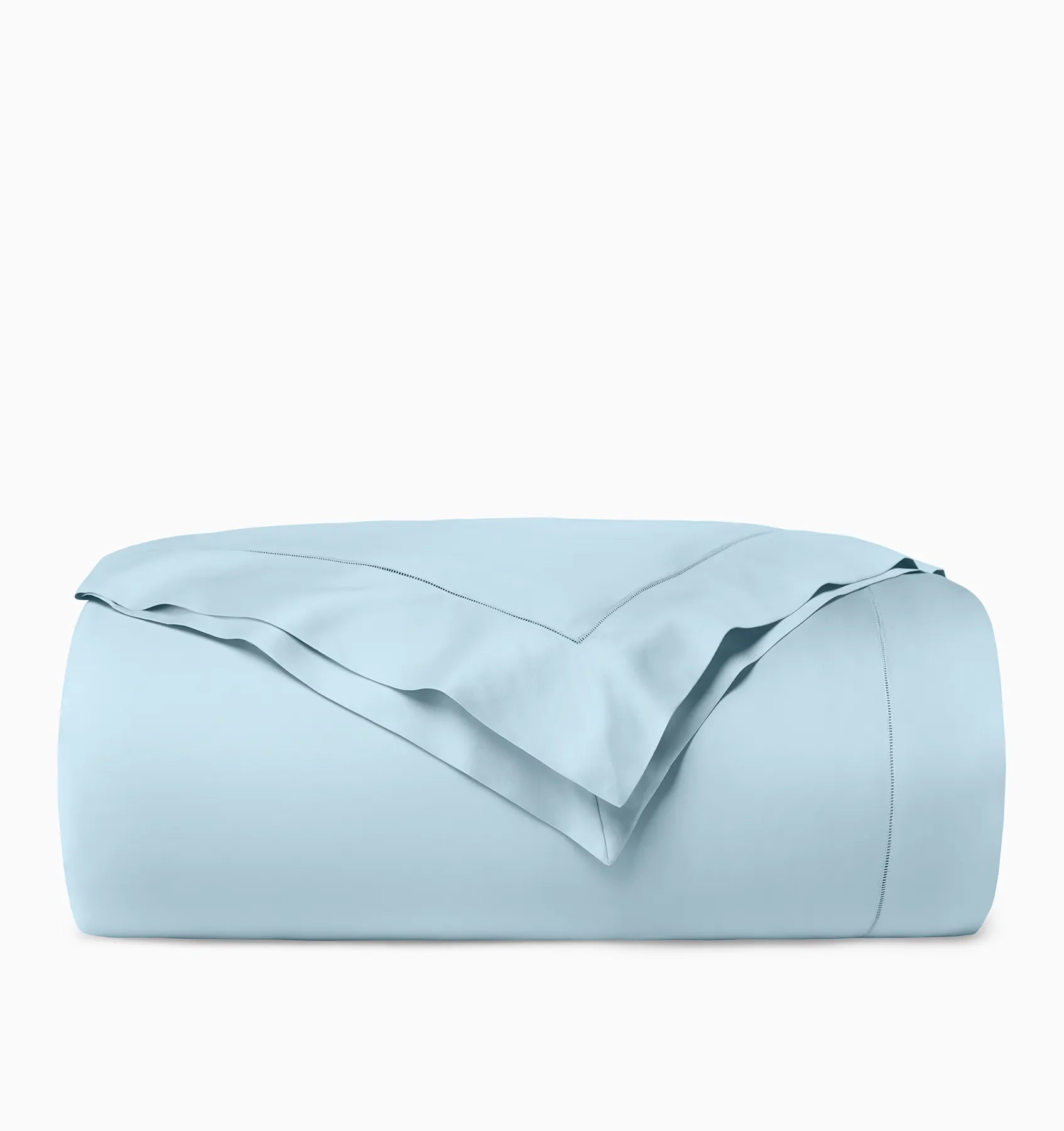 Ariel artic blue duvet cover folded