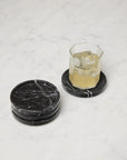 Calanna coaster stack in black marble