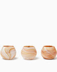 Giove almond glass blown votive holders 