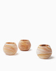 Giove almond glass blown votive holders 