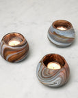 Bark lite votive holders