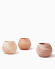 Giove paprika glass blown votive holders 