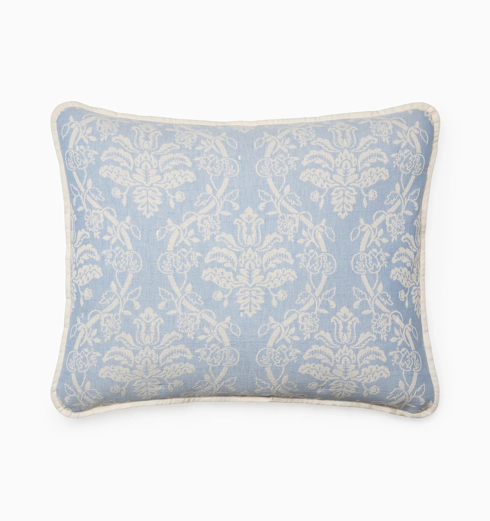 Isabella ivory/sea jacquard sham